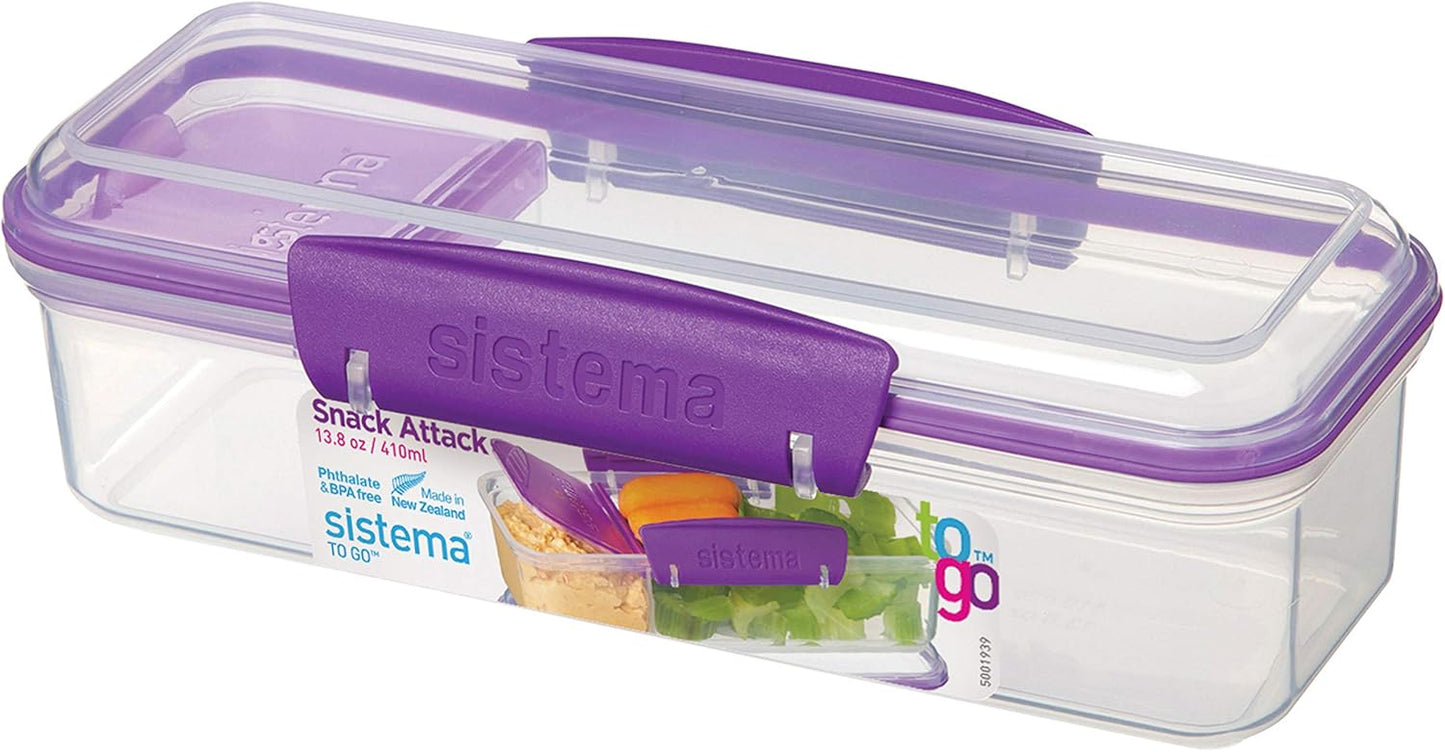 Sistema Snack Attack To Go Snack and Dip Container, 13.6 oz