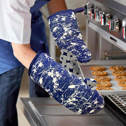 Mini Silicone Oven Mitts, Heat Resistant Kitchen Mittens 2-Pack Set