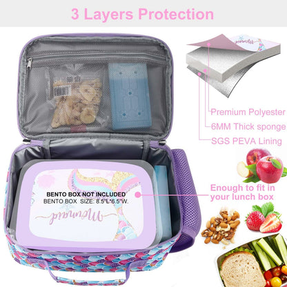 RHCPFOVR Kids Lunch Bag - Insulated Lunch Box for Boys Girls,Washable Lunch Bag and Reusable Toddler Leak-proof Lunchbox for School and Daycare - Colors B