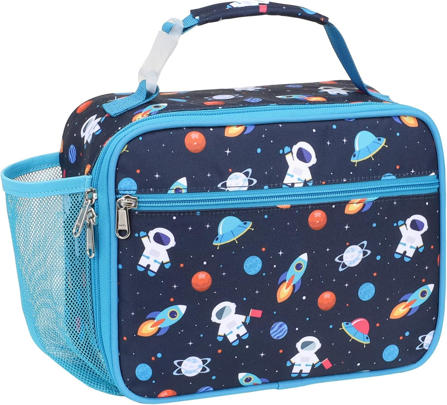 Kids Lunch Bag Boys - Insulated Kids Lunch Box Reusable Lunchbox with Water Bottle Holder Toddler Lunch Tote Bag for School Daycare, Black Dino Fossil