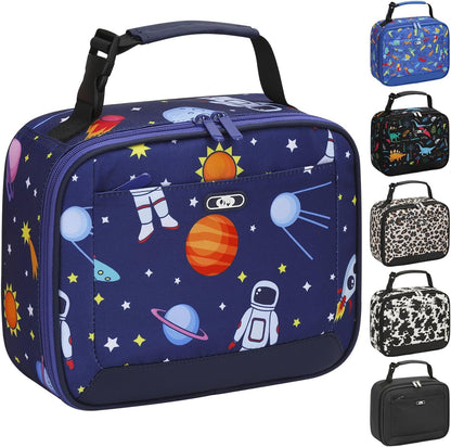 Lunch Box Kids Insulated Lunch Bag for Boys Girls Cute Reusable Lunch Tote Bag Waterproof Portable Thermal Lunch Box Kids for School Picnic Travel Black