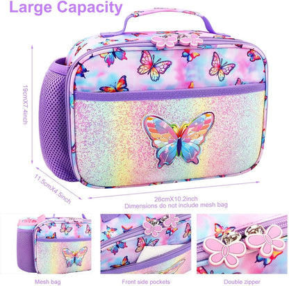 RHCPFOVR Kids Lunch Bag - Insulated Lunch Box for Boys Girls,Washable Lunch Bag and Reusable Toddler Leak-proof Lunchbox for School and Daycare - Colors A