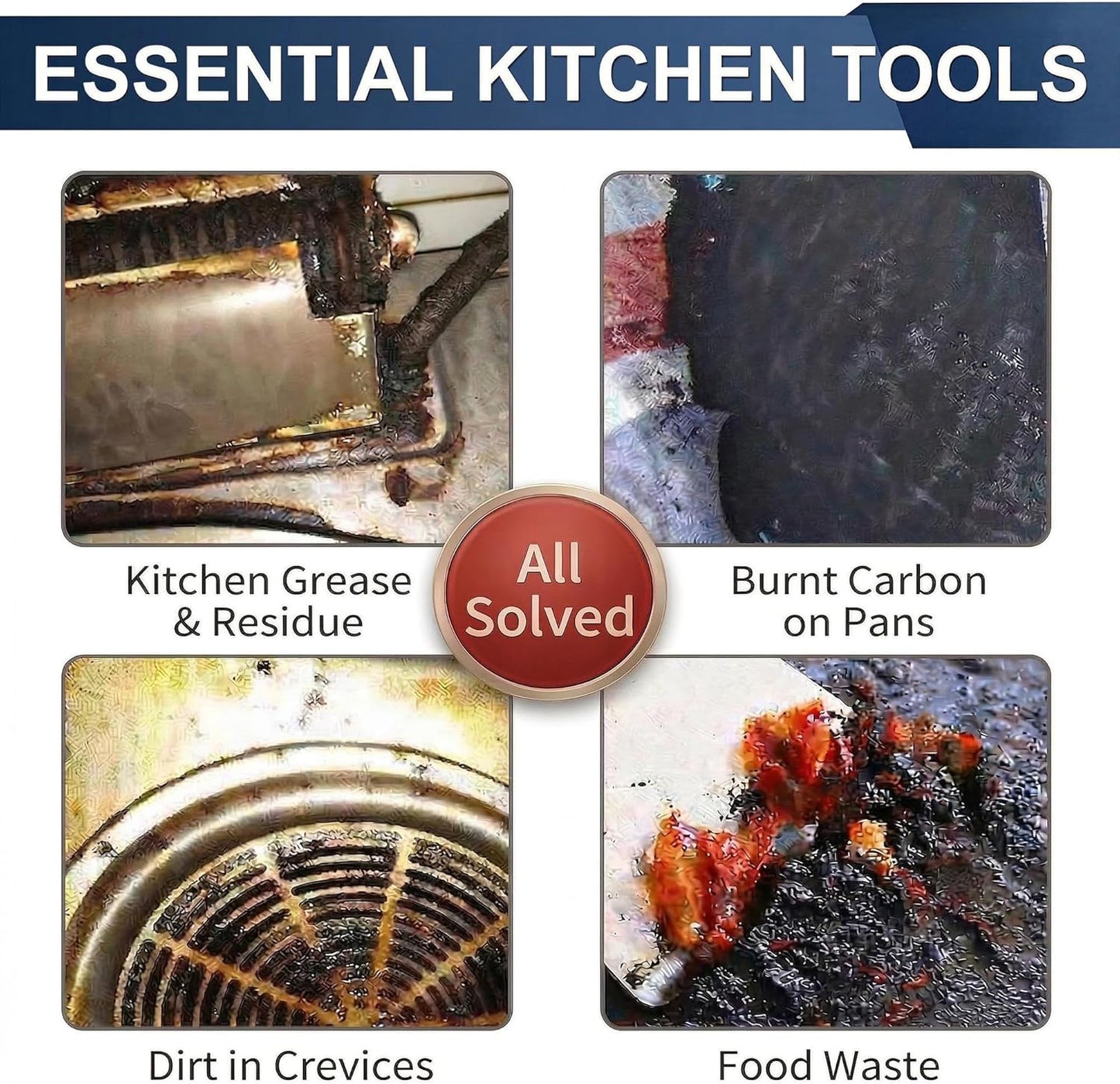 2 PCS Stainless Steel Scrapers, Cleaning Scraper Tool, Paint Scrapers, Multifunctional Metal Scraper Tools for Cookware, Stovetop, Adhesive, Oven Racks, Grout, Grill, Glass, Kitchen & Home