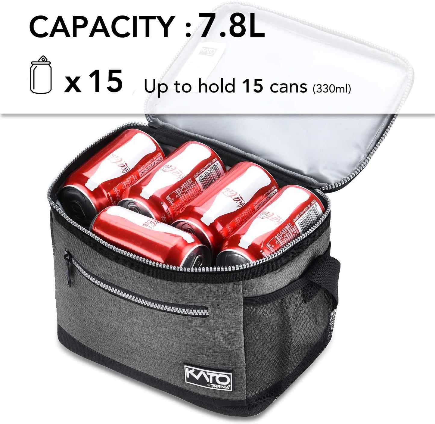 Tirrinia Insulated Lunch Box for Men/Women, Leakproof Lunch Bag for School Work, Large Lunch Tote Kids Boys Girls Student Back to School, Soft Cooler Office Picnic Beach Camping for Adults, Charcoal