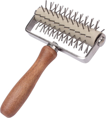 Handle Roller Docker Stainless Steel Pizza Dough Docker For Homemade Pizza Cake Pie Bread Pastry Baking Tool