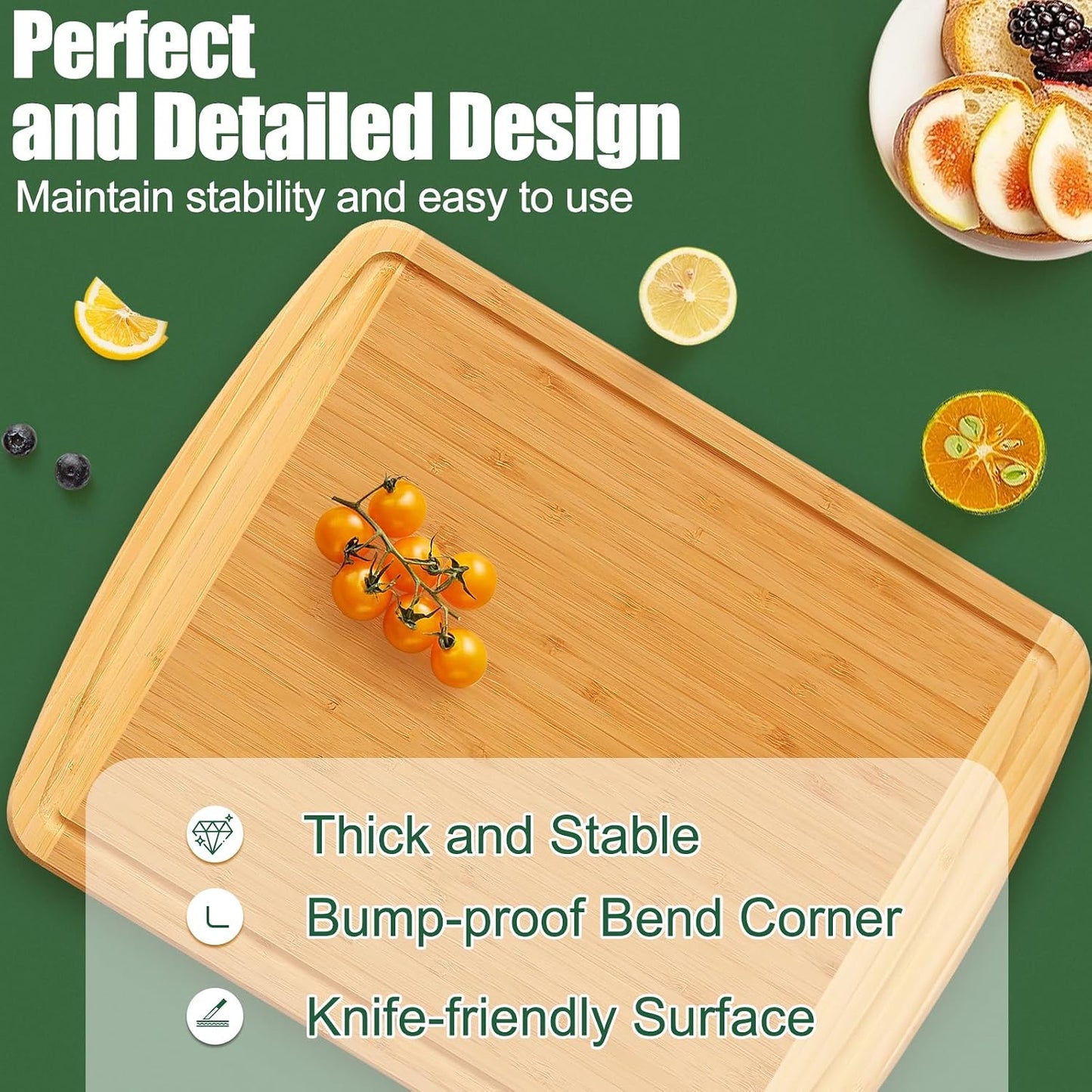 Homaxy Extra Large Bamboo Cutting Boards for Kitchen, 18x12.5" Wood XL Cutting Board with Juice Groove, Butcher Block Wooden Chopping Board for Kitchen, Meat, Cheese, Fruit & Vegetables - Pre Oiled