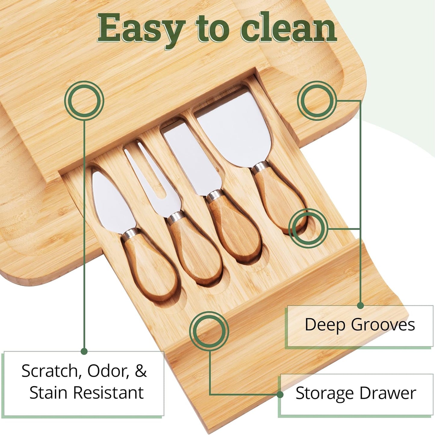 Charcuterie Board Gift Set, Bamboo Cheese Board With Cutlery, Includes Stainless Steel Serving Utensils, Cheese Platter and Serving Tray, Suitable for Wedding, Gift for Couples, and Housewarming Gifts