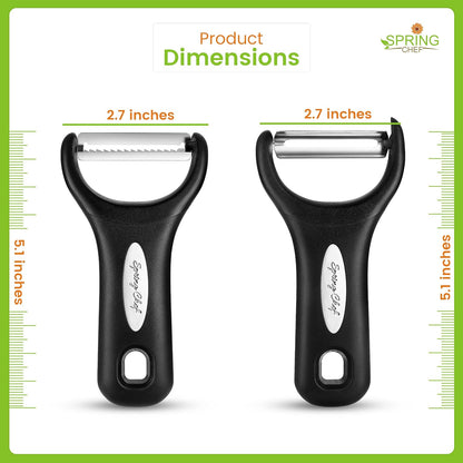 Spring Chef Swivel Potato Peeler & Julienne Vegetable Peeler w/Soft Handle