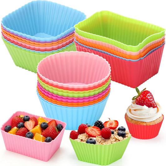 20PCS Silicone Lunch Box Dividers, Reusable Lunch Bento Box Accessories for Kids, Silicone Cupcake Liners Molds for Baking Muffin Cups, Lunchbox Supplies Accessories Back to School Lunch Essentials