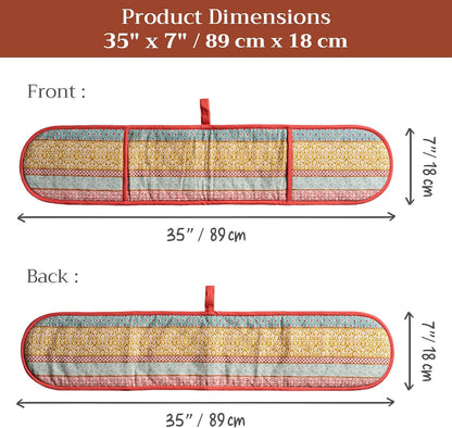 Maison d' Hermine 100% Cotton Oven Mitt & Pot Holder Set (7.5"x13" & 8"x8") - Colors C