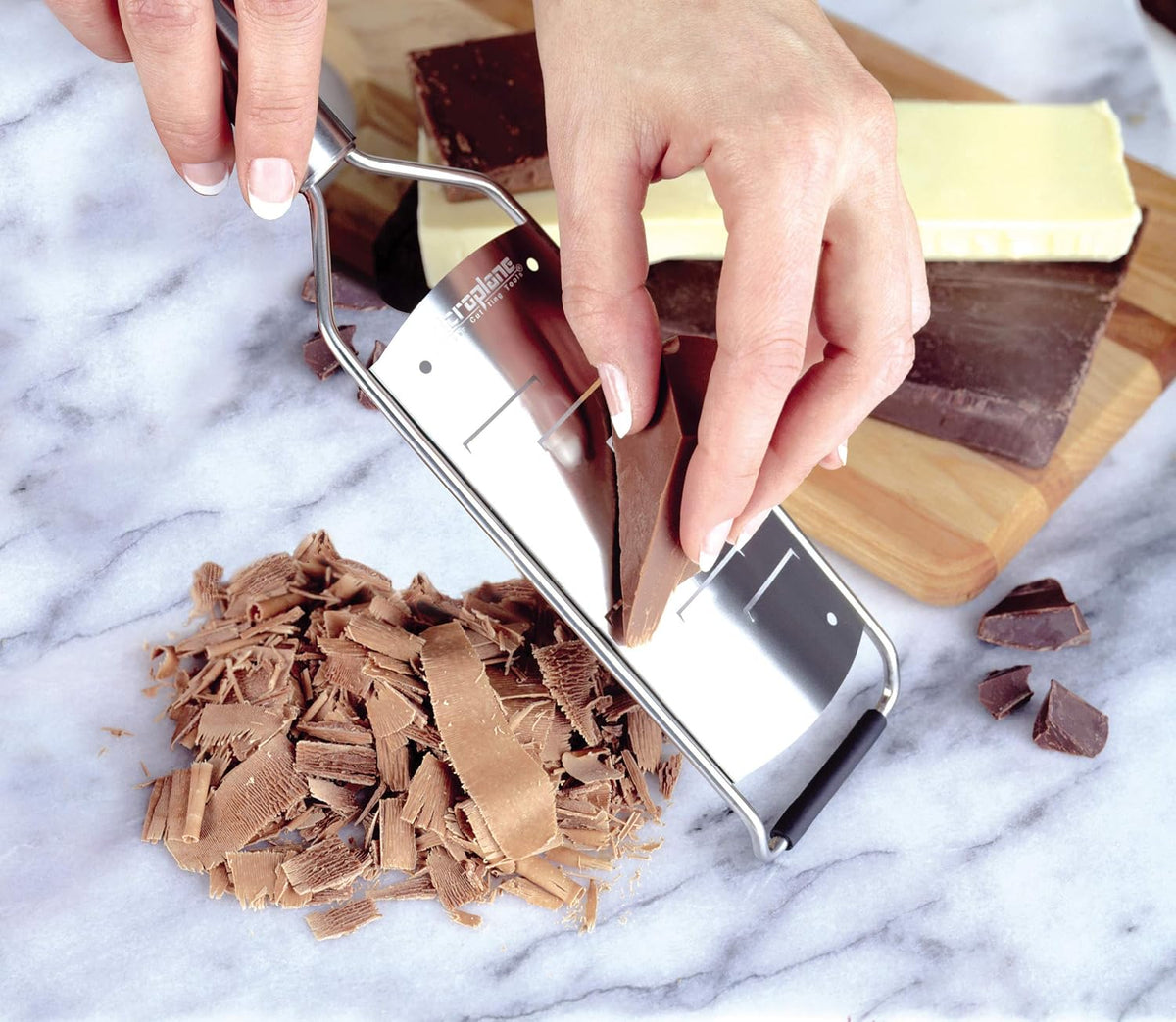 Microplane Professional Series Kitchen Grater Large Shaver for Hard Cheese, Chocolate and Truffle with Stainless Steel Blades - Made in USA