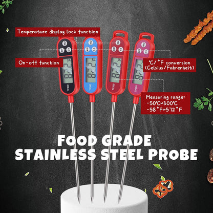 Copkim Food Thermometer Instant Read Probe BBQ,Red