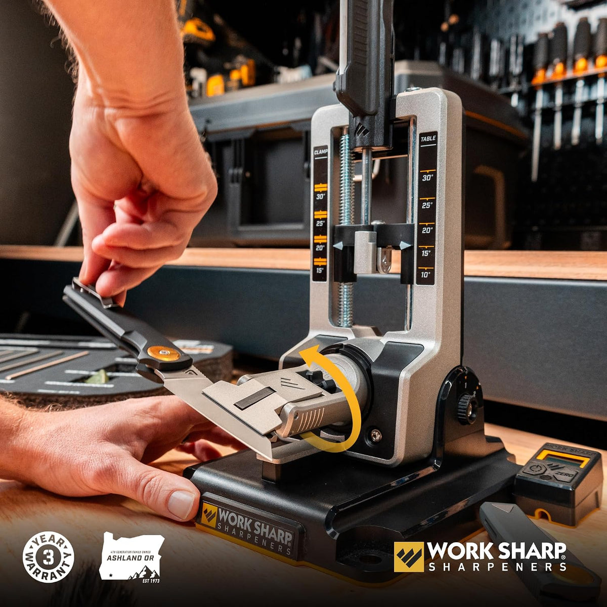Work Sharp Professional Precision Adjust Knife Sharpener Kit - Complete Sharpening System for Kitchen, Pocket & Hunting Knives - Premium Angle-Guided Sharpening