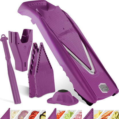 Börner Mandoline Slicer V5 (Basic Set) • Vegetable V-Slicer for Slices in 4 Thickness Settings • Stainless Steel V-Blade • Adjustable Kitchen Slicer for Vegetables & Fruits • Color: Green