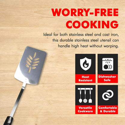 Chef Craft Select Turner/Spatula, 10.5 inch, Stainless Steel