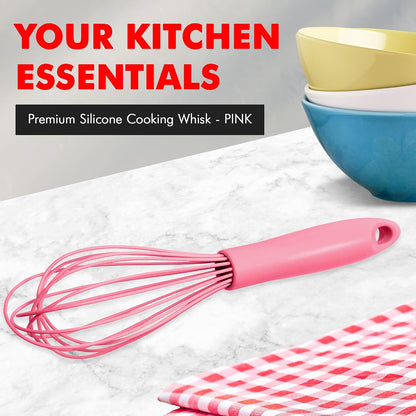 Chef Craft Premium Silicone Wire Cooking Whisk, 10.5 Inch, Red