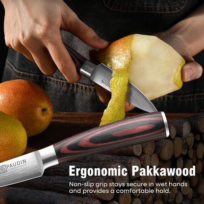 PAUDIN Cheese Knife, 5” Serrated Knife for Block Cheese,Sharp Tomato Knives