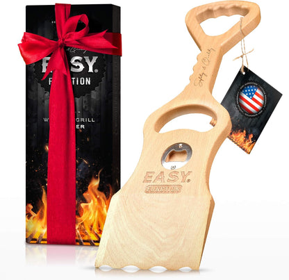 Wood Grill Scraper - Wooden BBQ Grill Brush Cleaner Alternative - Enjoy Safe & Bristle Free Barbecue