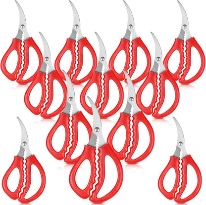 Gisafai Kitchen Seafood Scissors for Crab Bulk,Leg Scissors Multifunctional Stainless Steel Shears Crab Leg Crackers Fish Shrimp Lobster tools for Kitchen Seafood Peeling (Red)