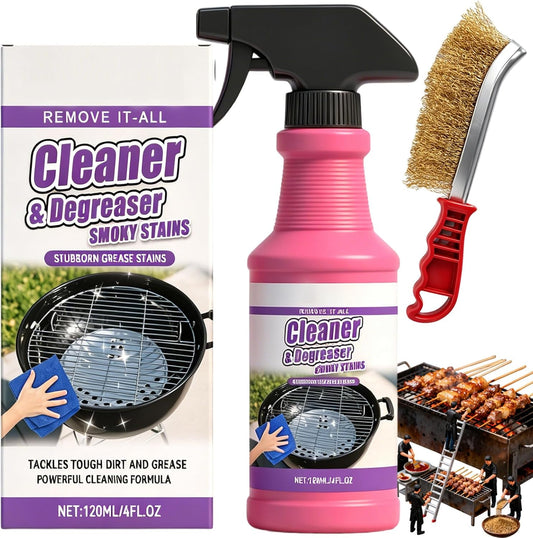 Fast-Acting Heavy-Duty Grill Degreaser Spray, BBQ Heavy Duty Degreaser Grill, Outdoor Grills Cleaner, For Kitchen Grates and Racks, Electric Smokers, Burnt Food & Grease (2PCS)