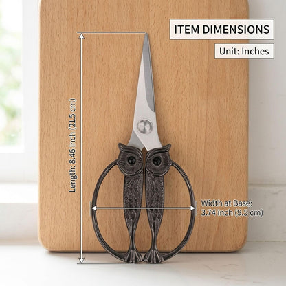XSNBRD All Purpose Kitchen Scissors, Pearl Gold Stainless Owl Shears.