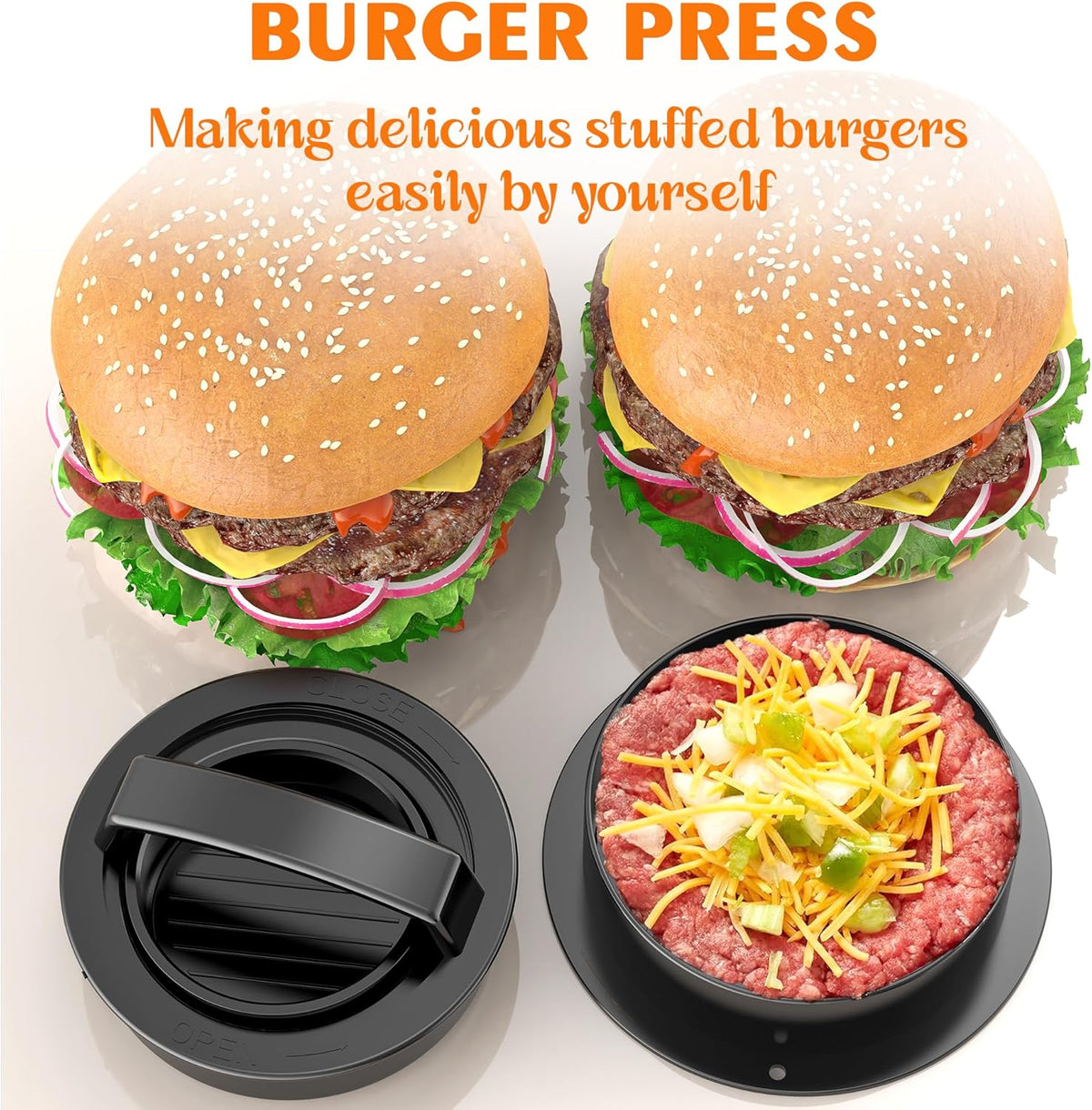 Electric Meat Grinder, 2000W Max Sausage Stuffer Maker, Vegetable Cheese Grater with 3 Shredder Slicer Blades, 2 Blades, 3 Plates, Sausage Tube, 2 Meat Claws, Burger Press & Kubbe Kit
