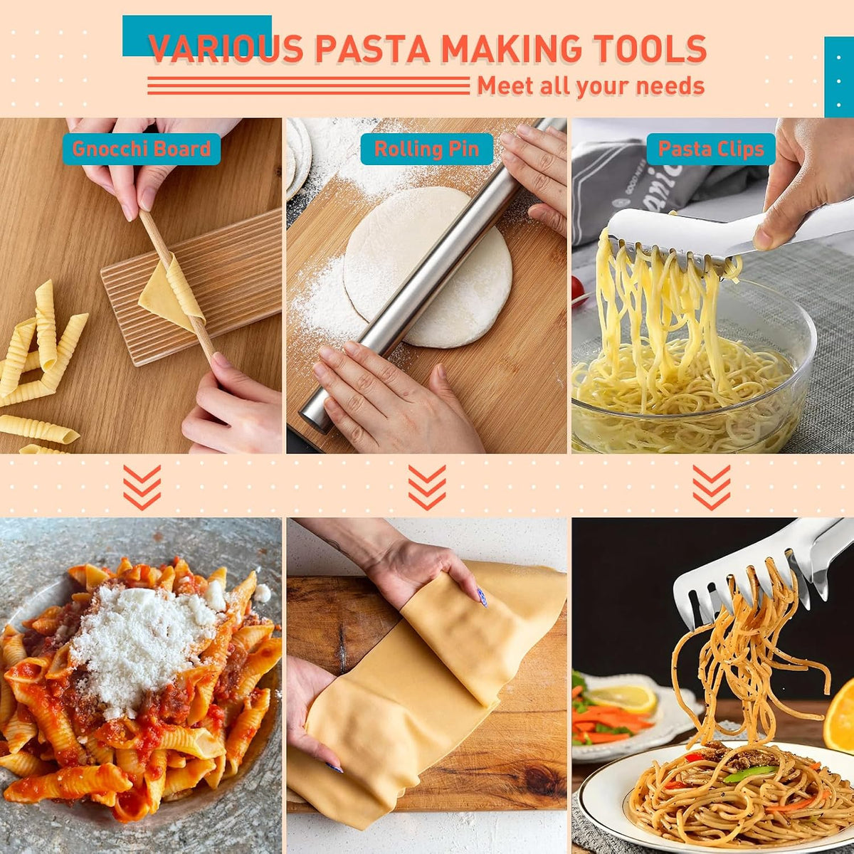 OHMU Pasta Making Kit, Pasta Tools for Homemade Noodles