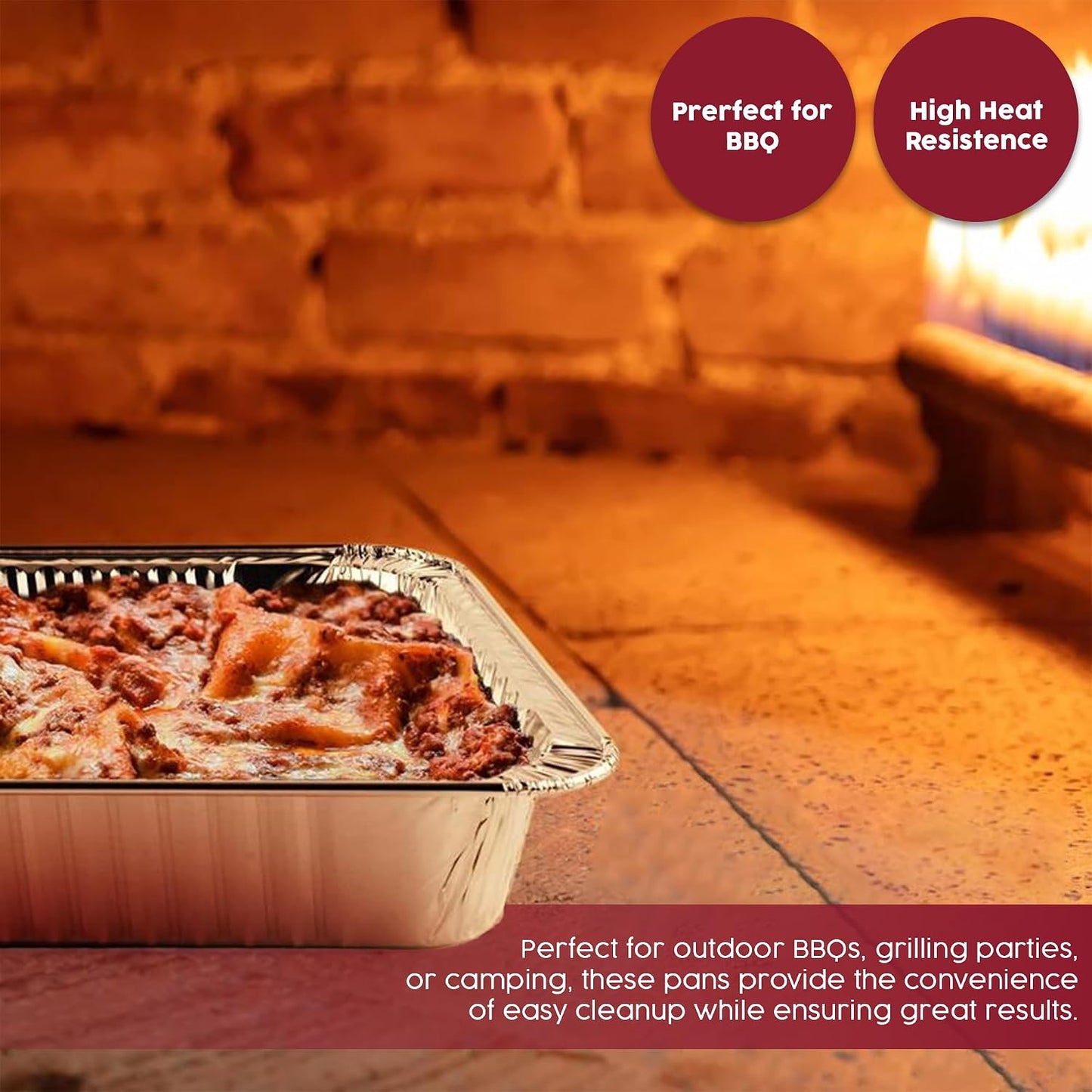 Rectangular Disposable Aluminum Pans with Clear Lids - (25 Pack/Lids), Durable Roasting Pan, Cookware, Baking, Meal Prep, Food Leftovers, Steam Table Tray, BBQ Safe & Spill Free