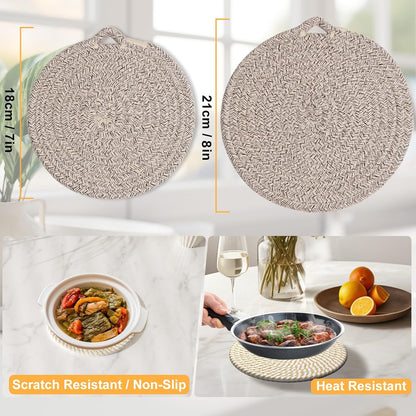 7" Trivets for Hot Dishes, 6 Pack Trivets for Hot Pots and Pans