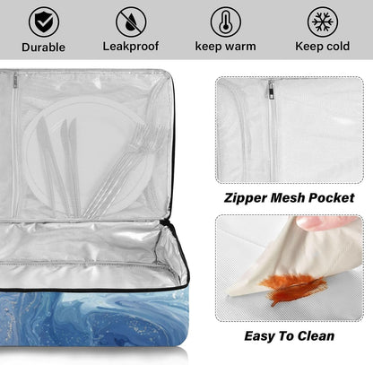Casserole Carriers for Hot or Cold Food Reusable Casserole Dish Carrier Insulated Thermal Large Capacity Durable Perfect for Party Camping Family Gatherings Yellow Fish - Colors A