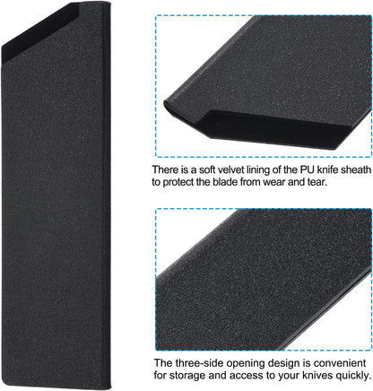 PATIKIL ABS Knife Cover Sleeves for 8" Chef Knife, Knives Edge Guard Blade Protector Universal Knife Sheath for Home Kitchen, Black