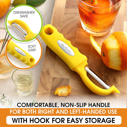 Spring Chef Premium Swivel Vegetable Peeler, Soft Grip Handle and Ultra Sharp Stainless Steel Blades - Perfect Kitchen Peeler For Veggie, Fruit, Potato, Carrot, Apple - Mango
