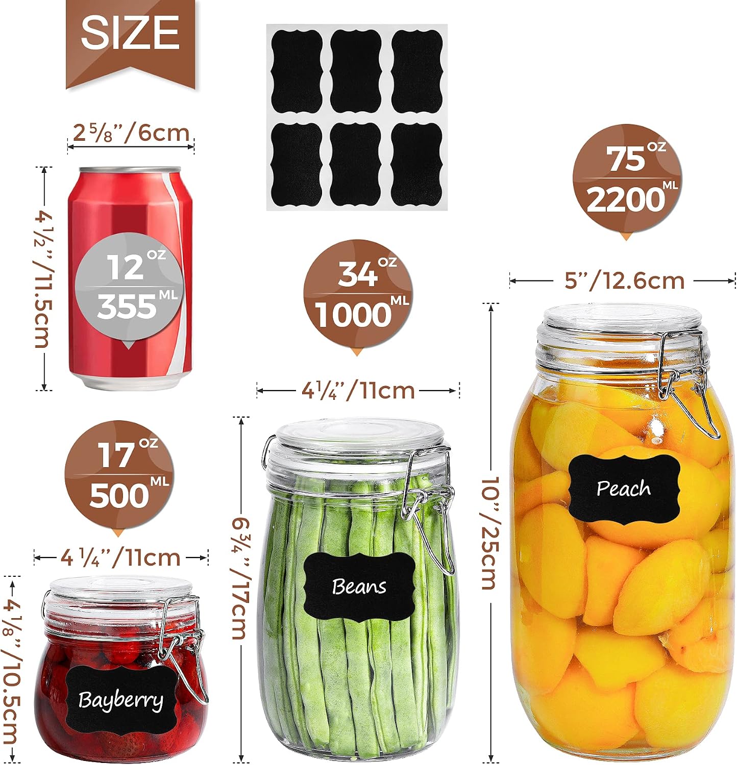 ComSaf Glass Pantry Jars with Airtight Lids 0.7 Gallon 2 Pack Wide Mouth | Flour sugar rice, Sourdough pickling, Pantry organization, Scoop included, Baking supplies, Bulk food storage, Large capacity