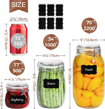 ComSaf Glass Pantry Jars with Airtight Lids 0.7 Gallon 2 Pack Wide Mouth | Flour sugar rice, Sourdough pickling, Pantry organization, Scoop included, Baking supplies, Bulk food storage, Large capacity