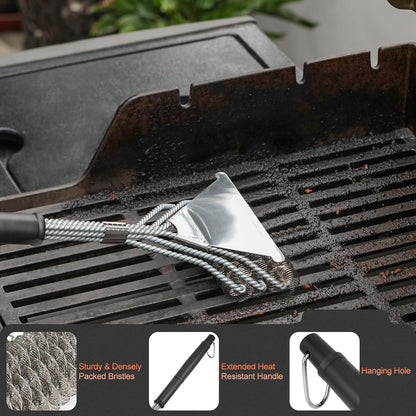 onlyfire 4-in-1 Grill Deep Cleaning Kit, Complete BBQ Cleaner Set for Gas, Charcoal, Electric & Flat-Top Grills – Heavy Duty Grill Brush, Burner Needle Cleaner & Scrapers
