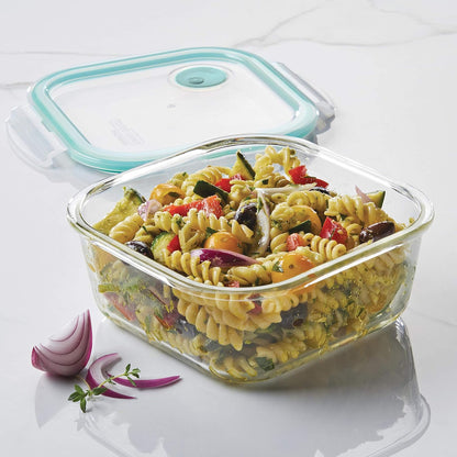 LOCK & LOCK Ovenglass Heat Resistant Glass Round Food Storage Container with Steam Vent, 32.12-oz / 4.02-cup