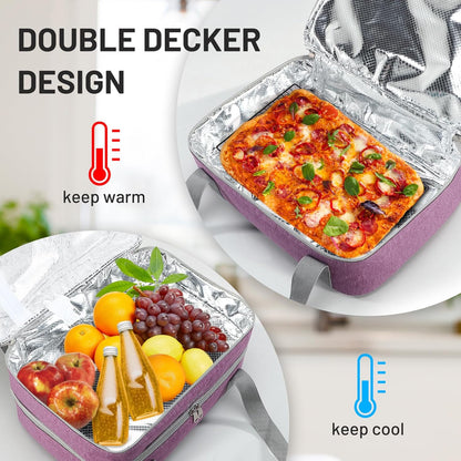 MIER Insulated Casserole Carrier for Hot or Cold Food Thermal Food Carrier Bag for Lasagna Potluck Parties Picnic Cookouts, Fits 9"x13" Baking Dish/Foil Pan, Red