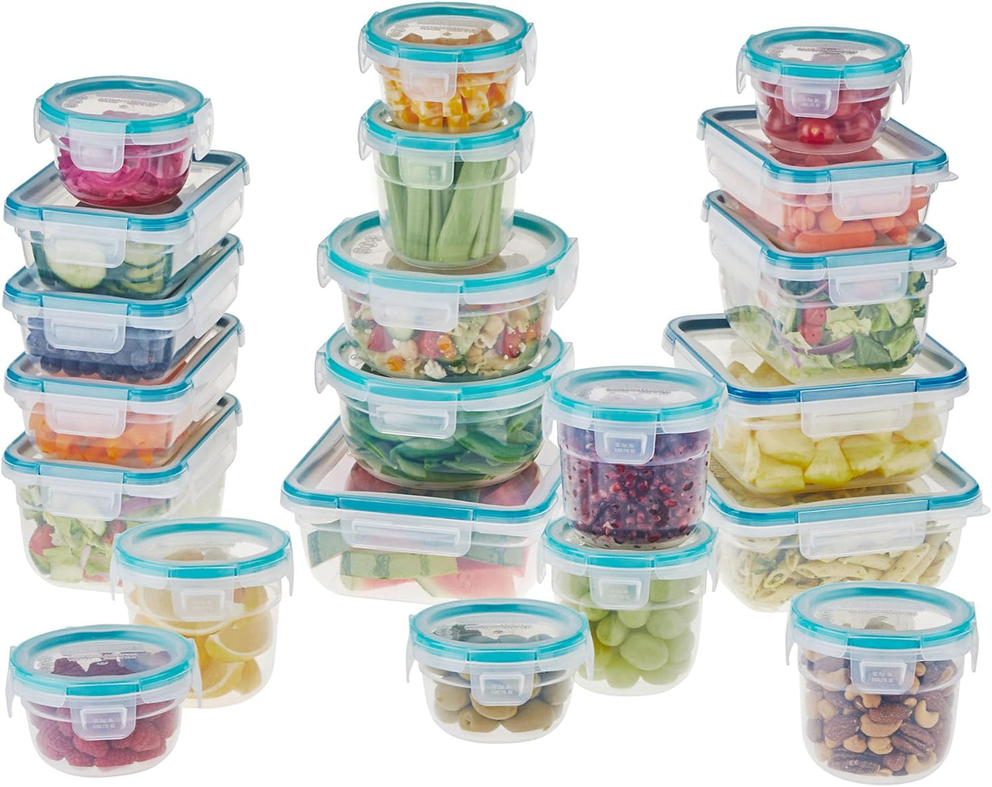 Snapware Plastic Total Solution (21-Pack) Large Food Storage Containers Set, Meal Prep Containers with Plastic BPA-Free Lids & 4 Locking Tabs, Microwave, Dishwasher, and Freezer Safe