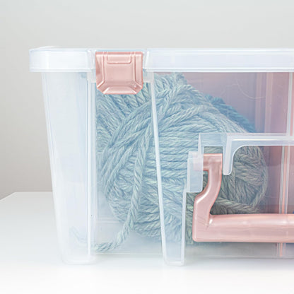 ArtBin 6990SO Super Satchel Double Deep Compartment Box - Art Storage with 8 Removable Compartments, Smart Closure for Craft Supplies (Gold - Pack of 1)