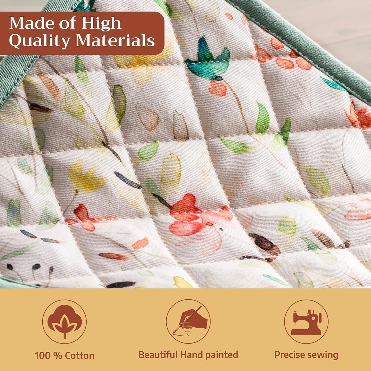 Maison d' Hermine Pot Holders 100% Cotton Potholders (8" x 8") - Colors A