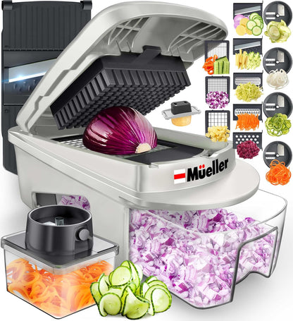 MUELLER HOME Pro-Series 10-in-1 Stainless Steel Multi Vegetable Chopper