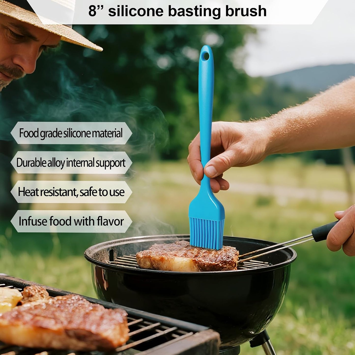 7" Cast Iron Smash Burger Press, Hamburger Press Patty Maker, Stainless Steel Spatula, Nonstick Patty Papers, Seasoning Shaker and Brush, Smash Burger Press Kit for Blackstone Griddle Grills