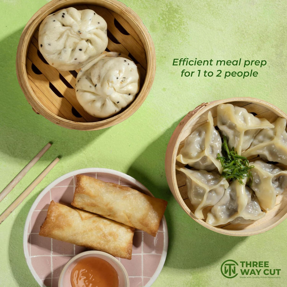 6" Dumpling Steamer & 100 Parchment Liners Set - Extra Deep Bamboo Steamer