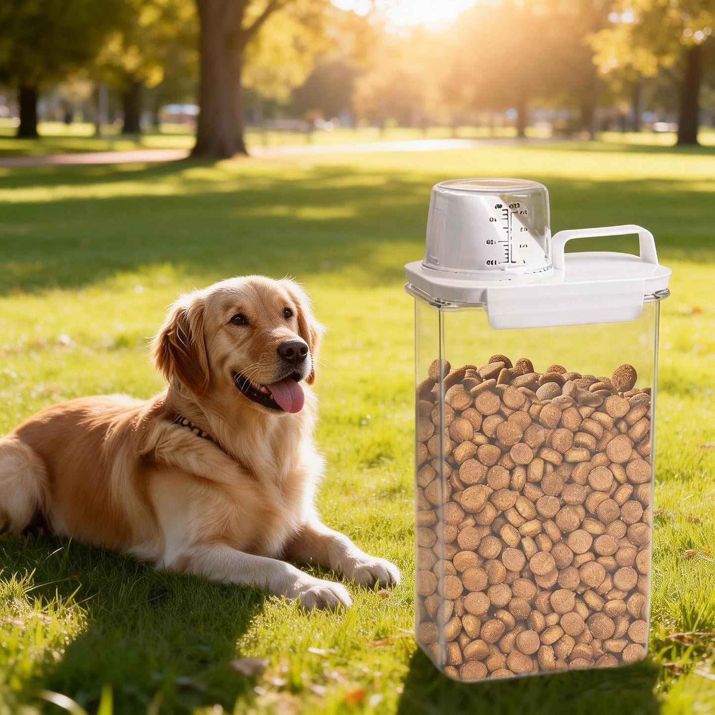 Rice Storage Container, Airtight Rice Container, 3-5 Lbs Cereal Storage Container, Cat Dog Food Storage Container, BPA Free Portable Cereal Container for Home Kitchen Rice, Soybean Food Storage