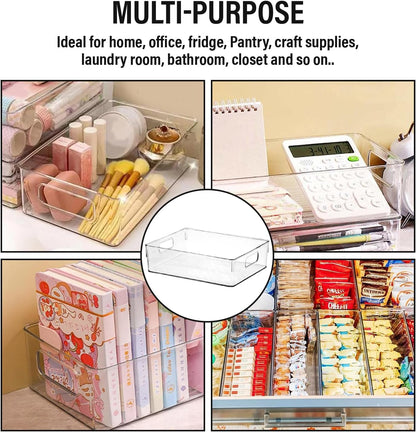 ShelfShaper Large Clear Plastic Storage Bins, Pantry Organizers and Storage Containers Fridge Organizer Bins for Organizing Home Kitchen Under Sink Bathroom Refrigerator Freezer Laundry Room