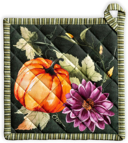 Maison d' Hermine 100% Cotton Oven Mitt & Pot Holder Set (7.5"x13" & 8"x8") - Colors C