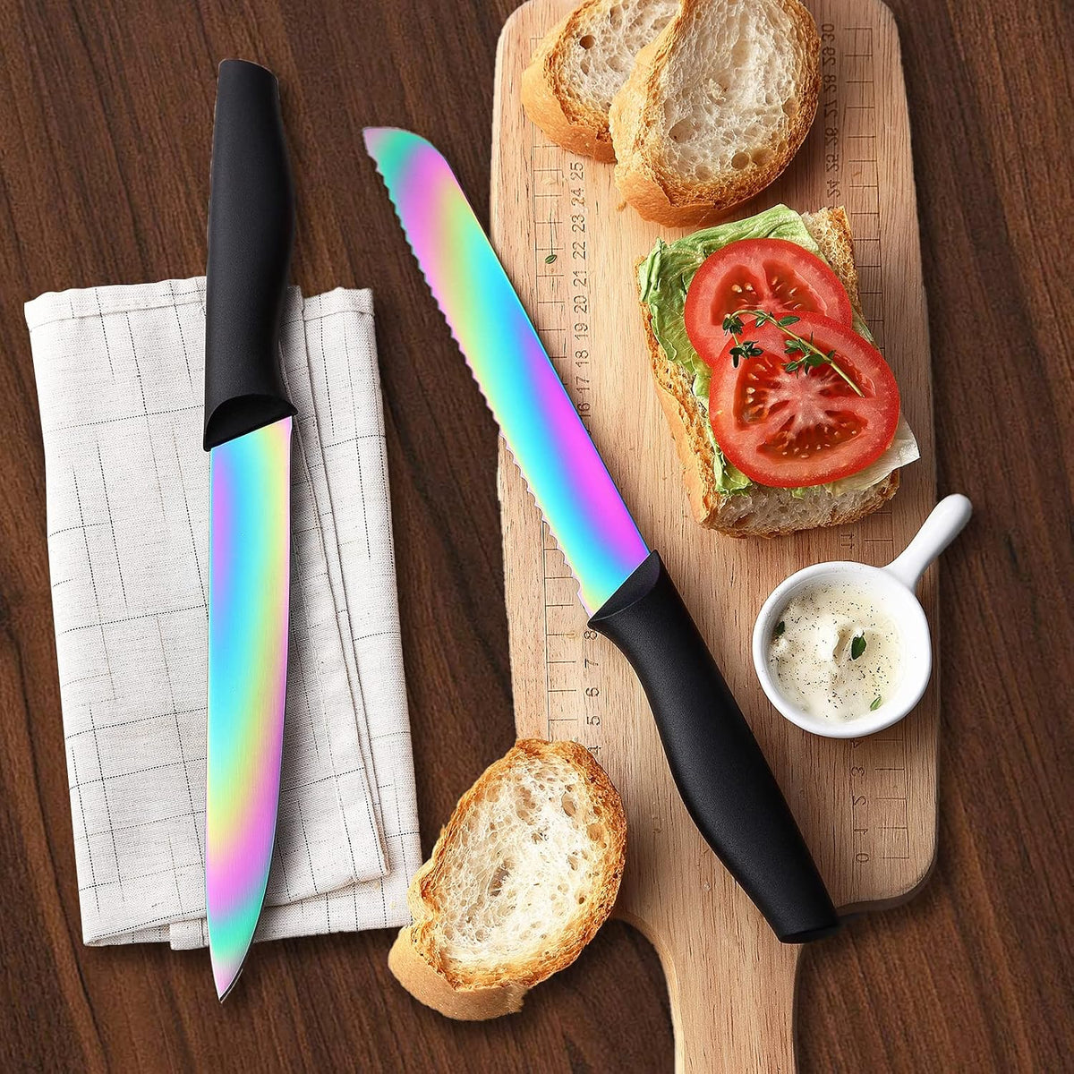 Marco Almond Kitchen Knife Set Chef Knife Set Black