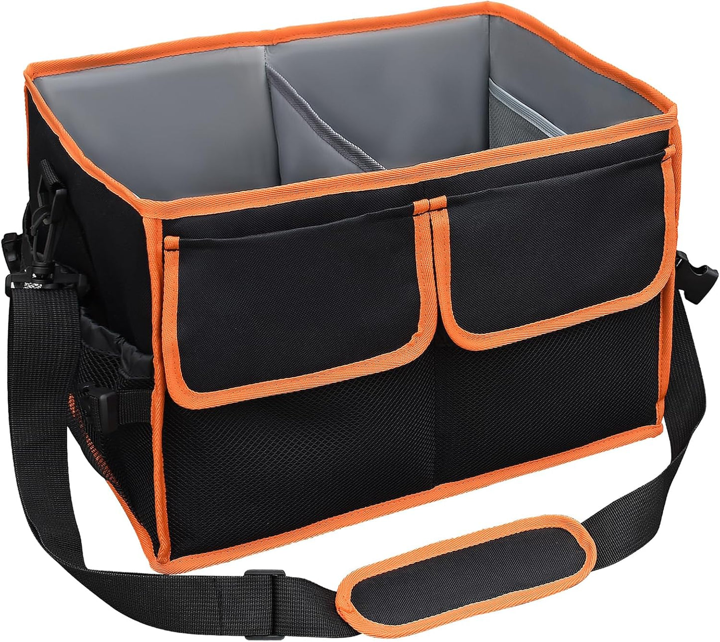 Large Grill Caddy with Paper Towel Holder - BBQ Caddy Organizer for Utensil, Condiment - Easy Carry Picnic Caddy - Griddle Caddy for Camping, Travel, RV - 600D Waterproof Oxford Fabric