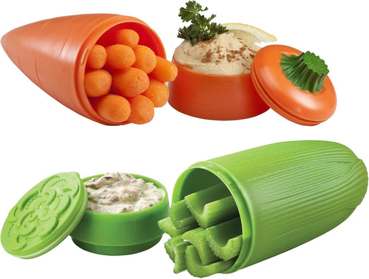 Hutzler Celery & Carrot Dip To-Go Lunch Snack Storage Container Set
