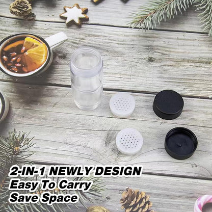 Sunmei Salt and Pepper Shakers Moisture Proof Set, 2-in-1 Portable Spice Shaker with Airtight Lid, Perfect for Camping Kitchen, Travel, Car Camping, RV, Outdoors, Backpack, BBQ Picnic, Lunch Boxes